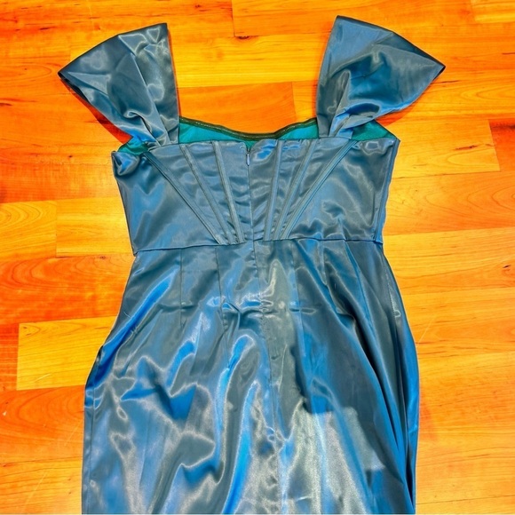 House of CB Loretta style Satin Corset Dress NWT Emerald Peacock green NEW sz S - Picture 12 of 15
